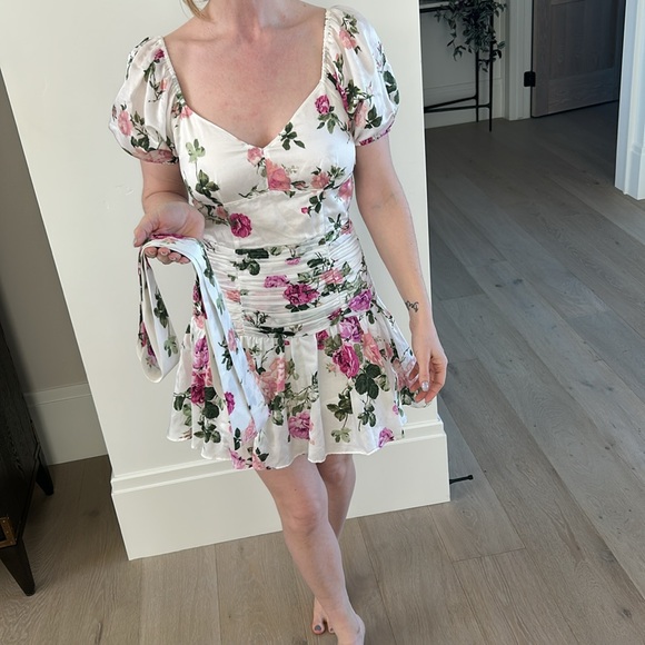 Love Shack Fancy Floral Puff Sleeve Dress - Picture 4 of 5